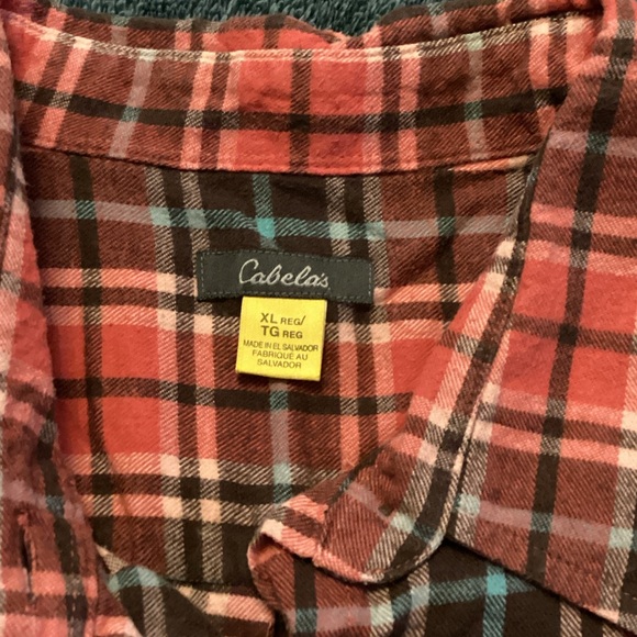 Cabela's Tops - Cabela's Red and Brown Plaid Shirt